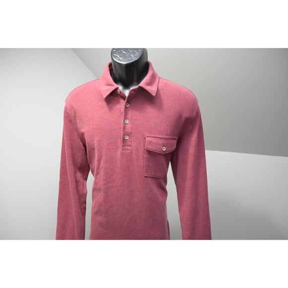 Untuckit Golf Polo Performance Long Sleeve Dark Red Shirt Mens Size Large - Picture 2 of 10